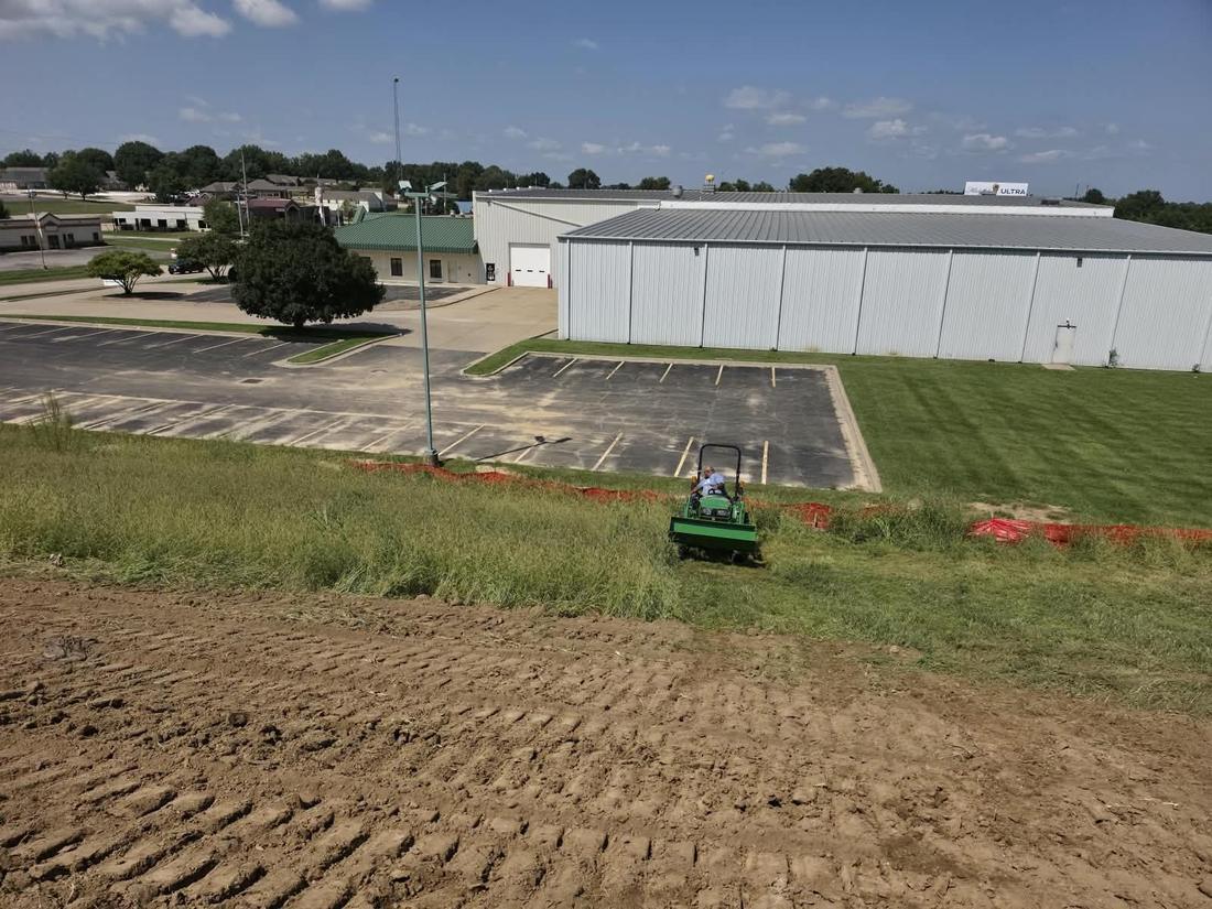 Mowing large commercial lot